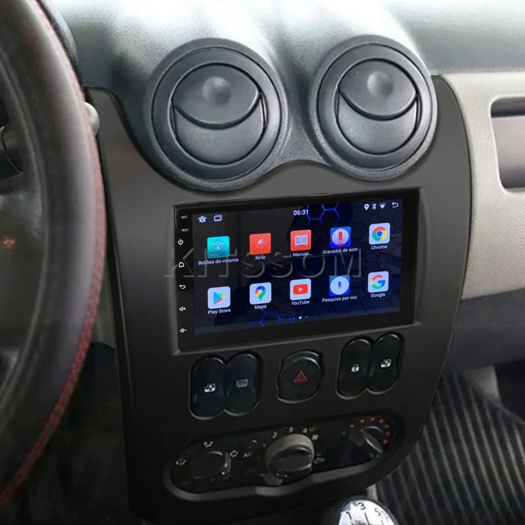 Multimídia Sandero Logan 2009 2010 2011 2012 2013 V2 Carplay 7" 2007 2008-V2 CAR AUDIO-Kitssom