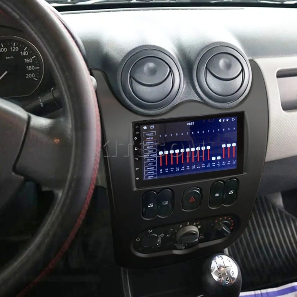Multimídia Sandero Logan 2009 2010 2011 2012 2013 V2 Carplay 7" 2007 2008-V2 CAR AUDIO-Kitssom
