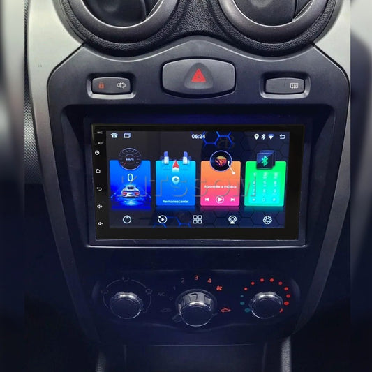 Multimídia Sandero Logan 2012 2013 2014 V2 Carplay 7"-V2 CAR AUDIO-Kitssom