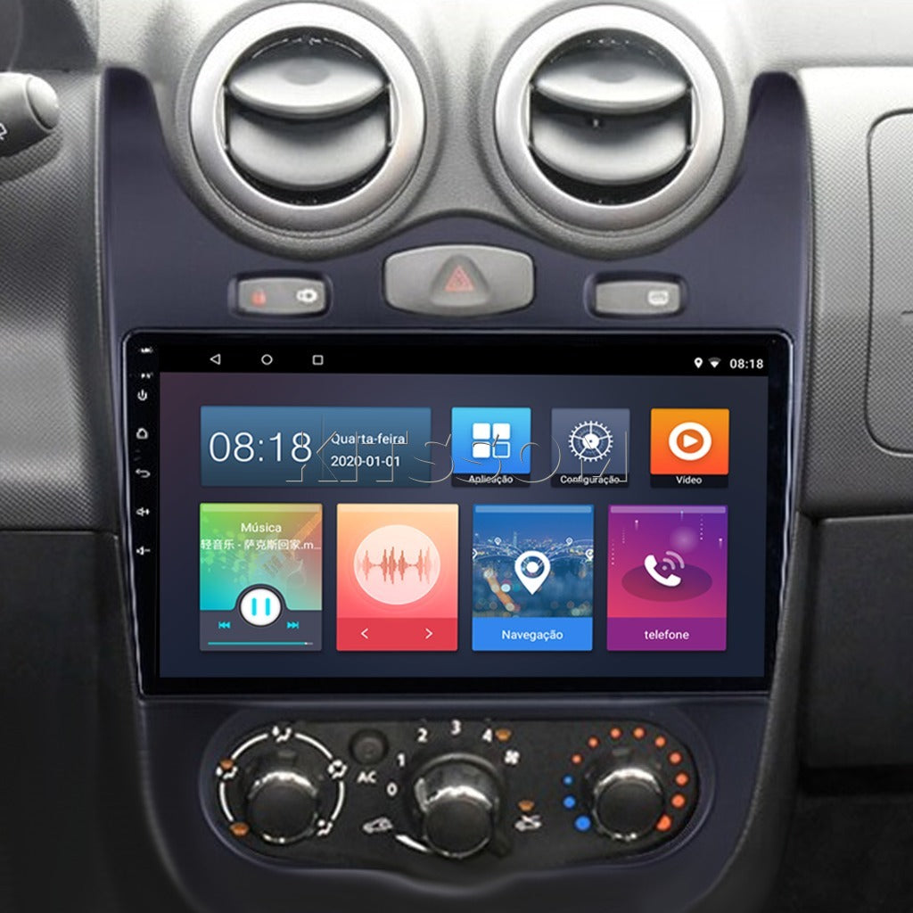 Multimídia Renault Sandero Logan Duster 2011 2012 2013 2014 2015 V2 Carplay 9"