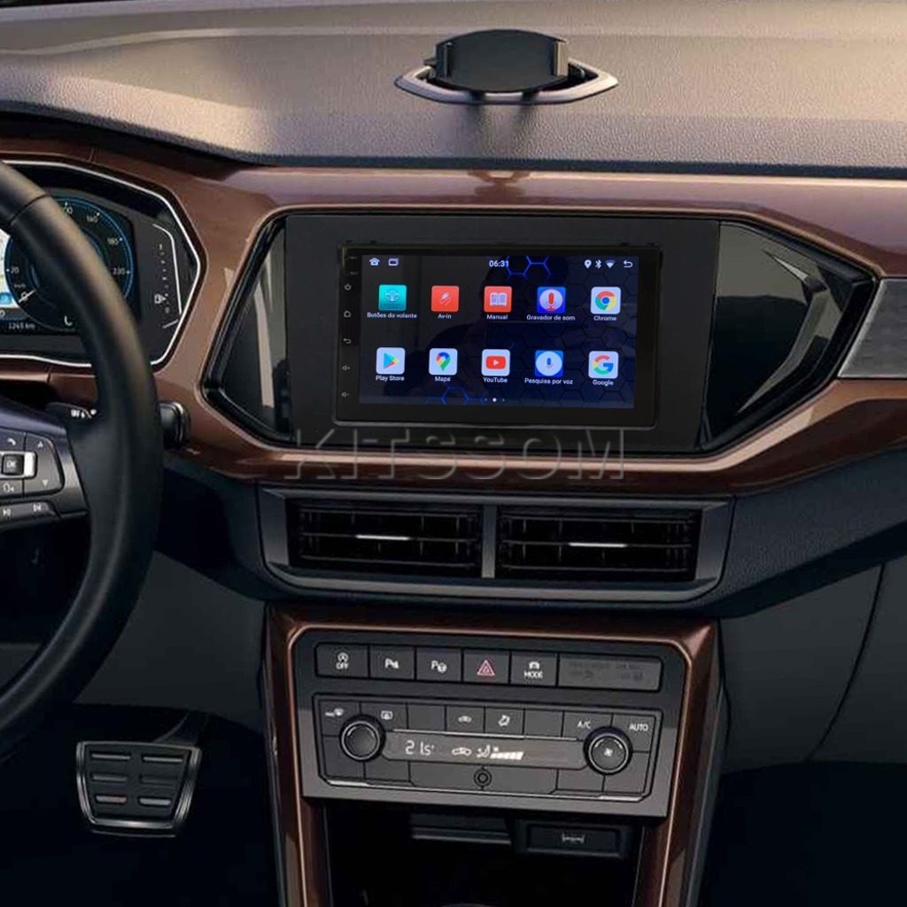 Multimídia Tcross 2018 2019 2020 2021 2023 V2 Carplay 7"-V2 CAR AUDIO-Kitssom