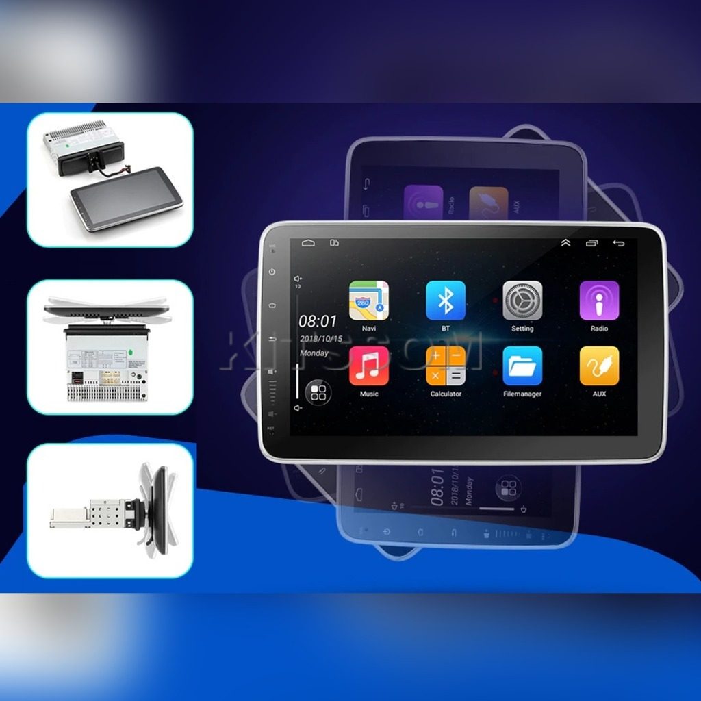 Multimidia 1 din 9 polegadas Quad Carplay Rotativa 10” – Kitssom