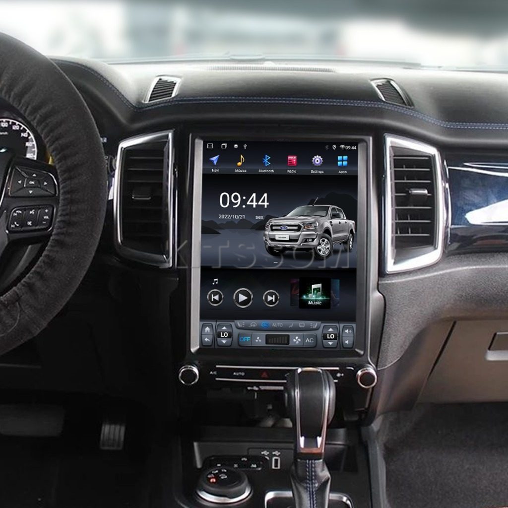 Central multimídia estilo Tesla de 12.1" para Ford Ranger 2016 a 2022.