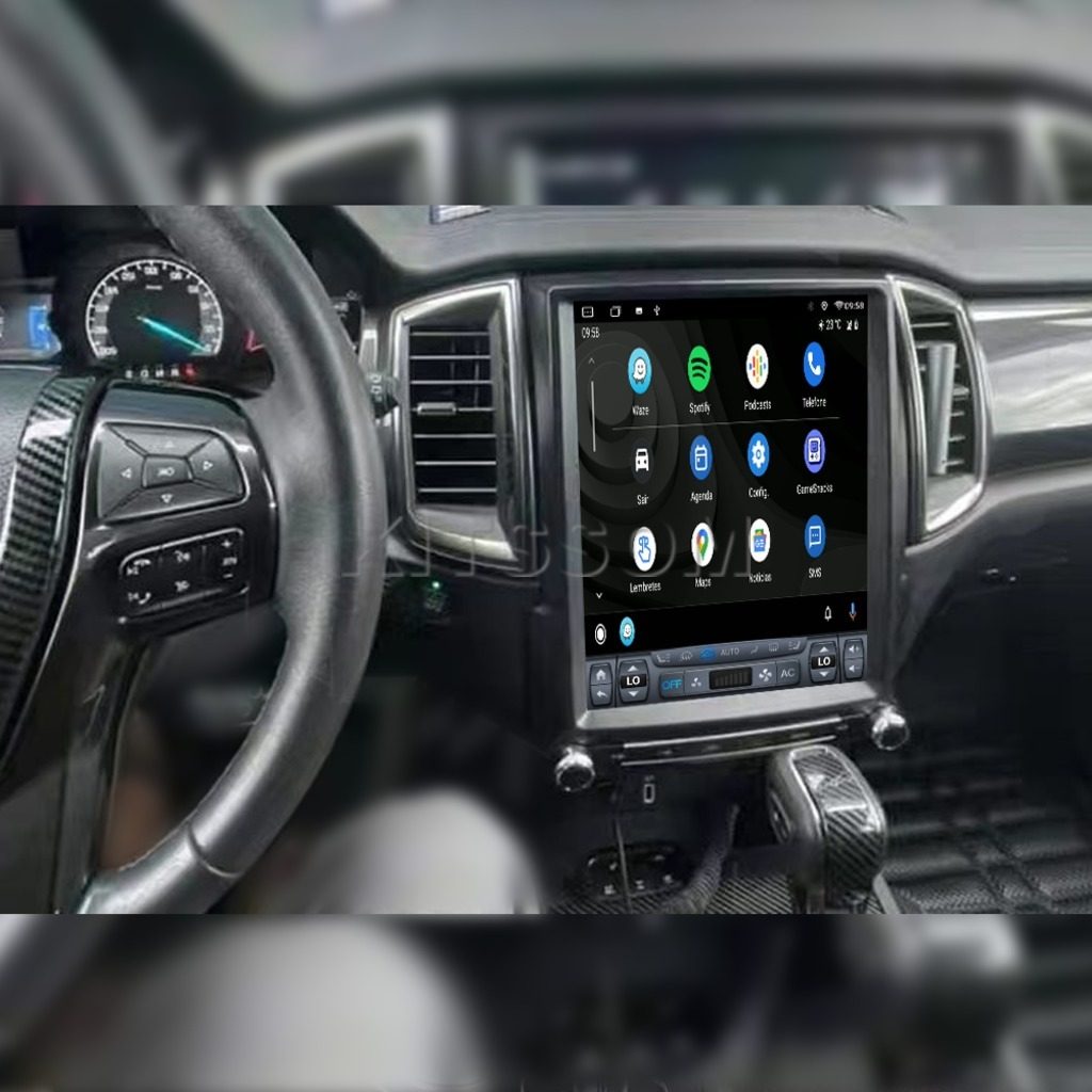Conectividade Bluetooth e Wi-Fi na central Tesla para Ford Ranger.
