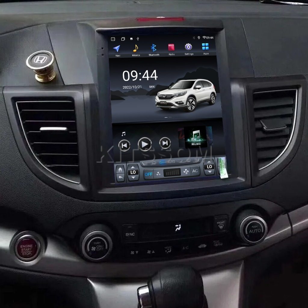 Central multimídia Tesla Style para Honda CRV 2012 a 2016.