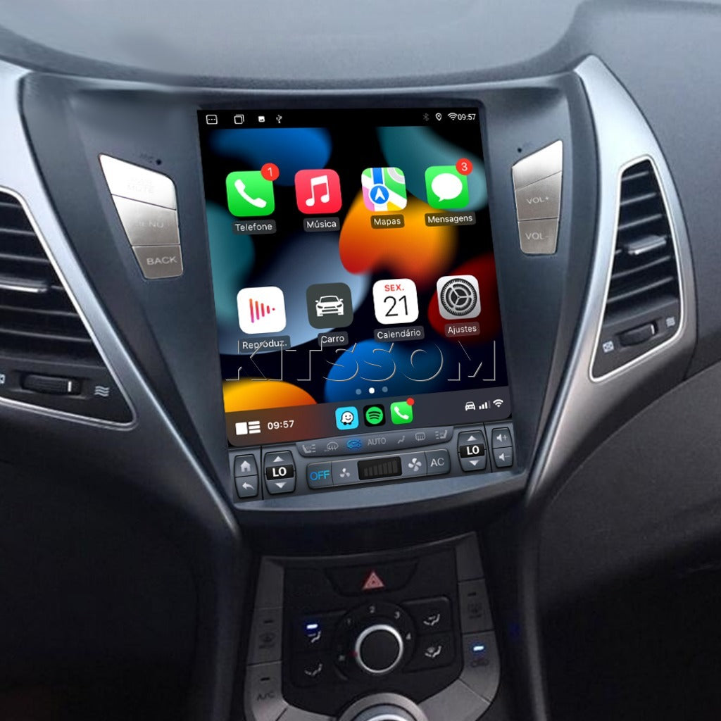Multimídia Hyundai Elantra 2014 2015 2016 V2 Tesla 9.7"