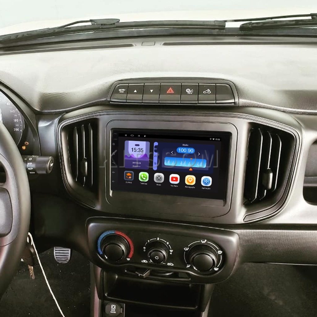 Central multimídia exclusiva para Fiat Strada 2020 a 2024.