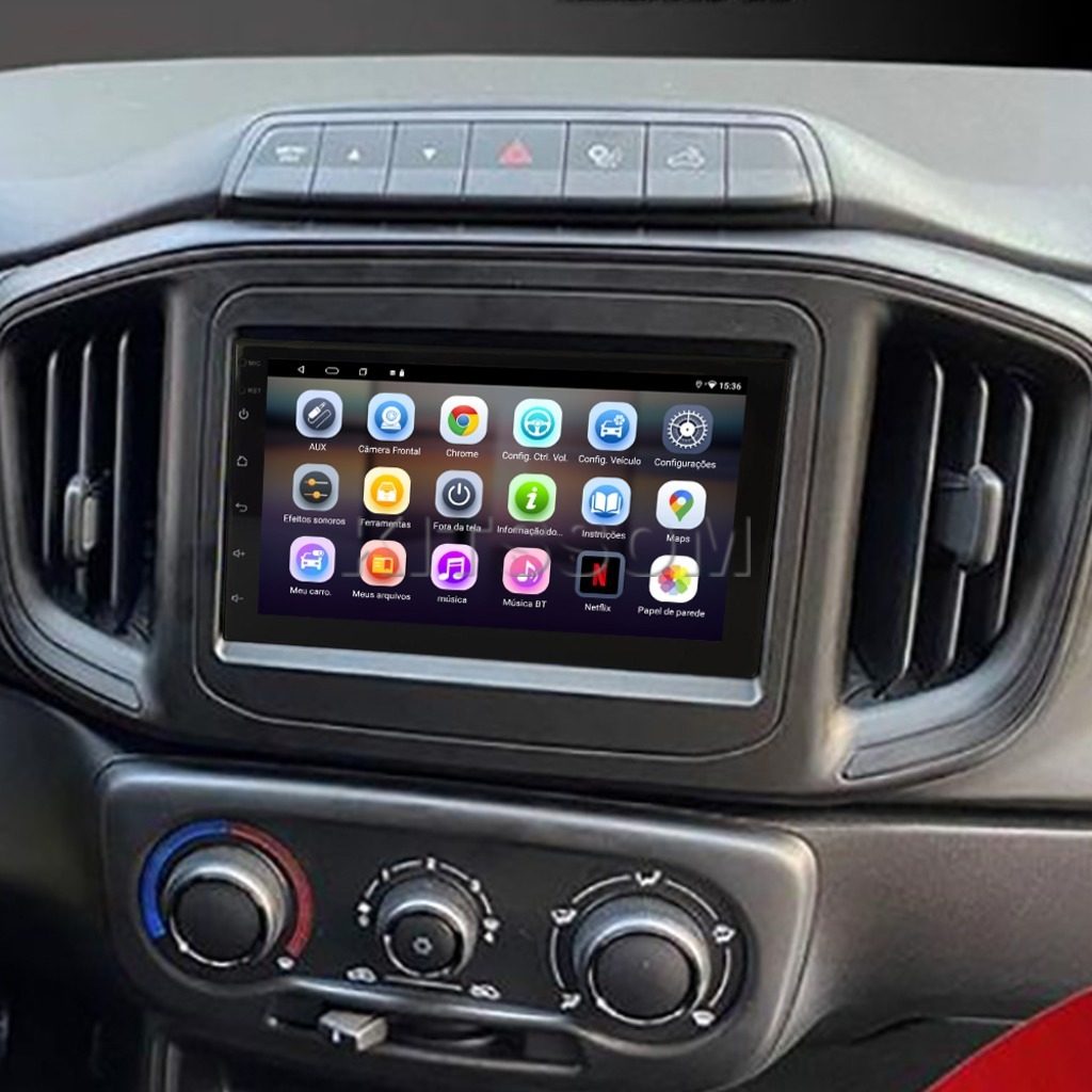 Central multimídia exclusiva para Fiat Strada 2020 a 2024.