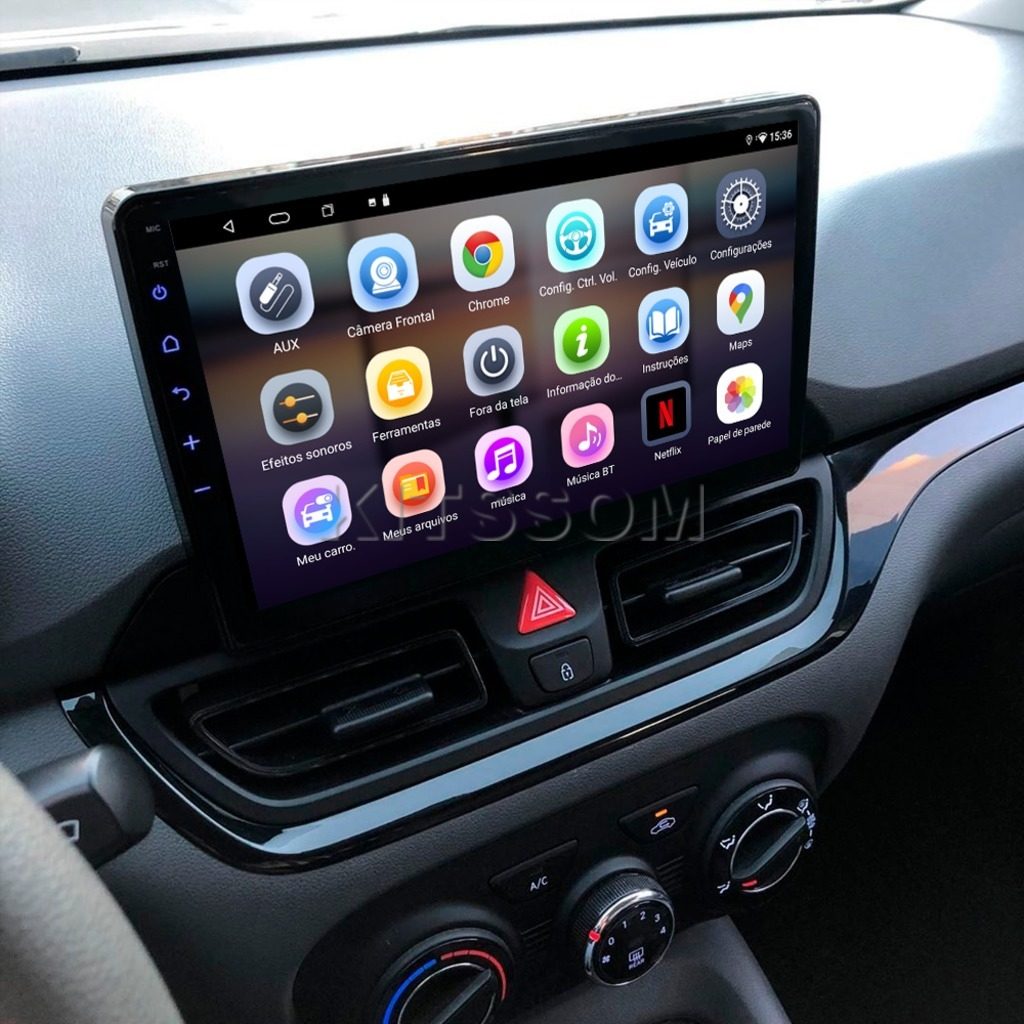 Sistema multimídia V2 Octa 4G de 9" compatível com Hyundai HB20 2020-2023.