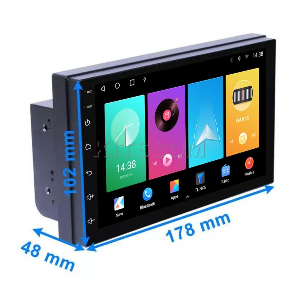 Central Multimídia Universal V2 Octa Óptica 4G Carplay 7"-V2 CAR AUDIO-Kitssom