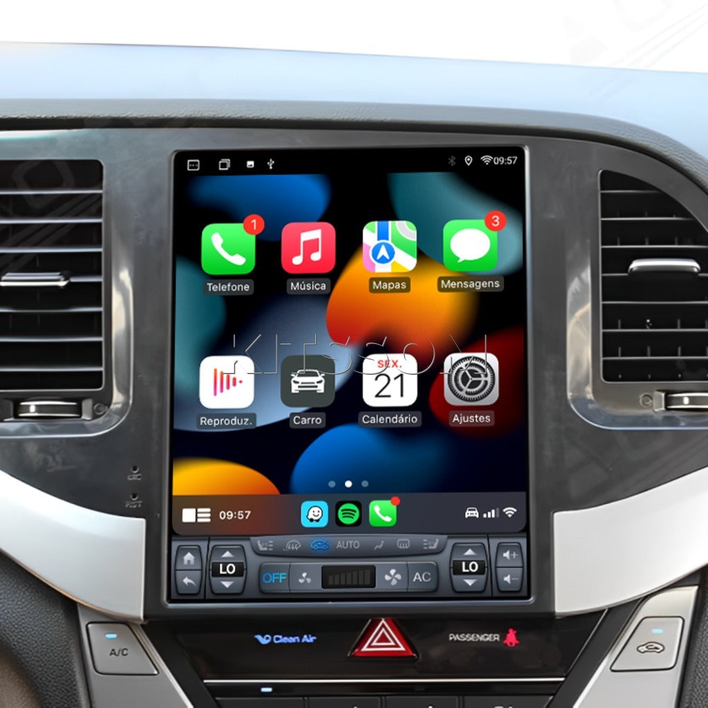 Design moderno da multimídia Tesla Hyundai