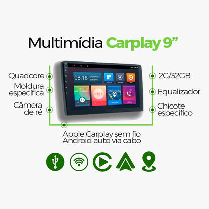 Multimídia BMW Serie 3 2011 2012 2013 2014 2015 2016 V2 Carplay 9"-V2 CAR AUDIO-Kitssom
