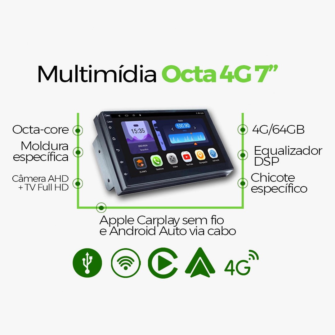 Multimídia Corsa Montana 2008 09 10 11 12 V2 Octa 4G 7