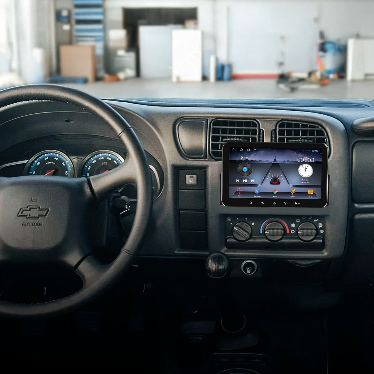 Multimídia Chevrolet S10 2000 2001 2002 2003 2004 2005 2006 2007 2008 2009 2010 2011 1 DIN V2 Octa 4G8"