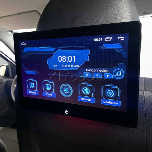 Tela 10" Android no encosto de cabeça com Wi-Fi